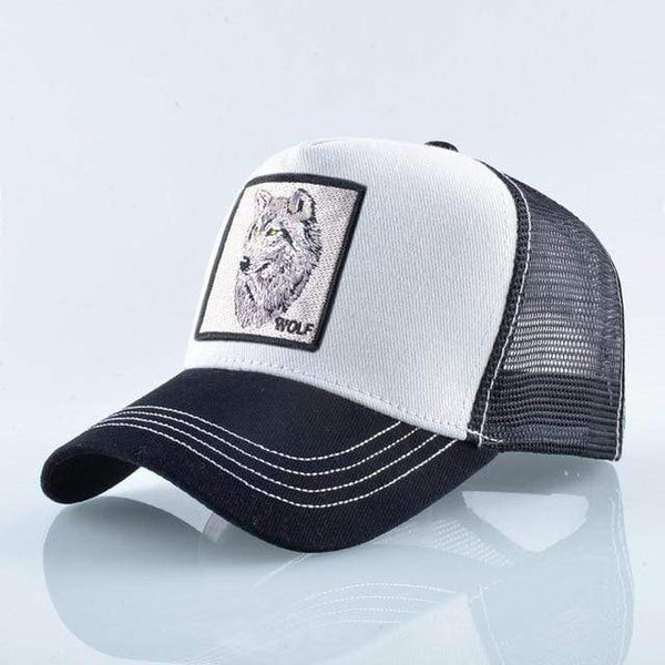 Planet Gates White Wolf Head Animals Embroidery Baseball Caps Men Women Snapback Hip Hop Hat Summer Breathable Mesh Sun Gorras Unisex Streetwear Bone