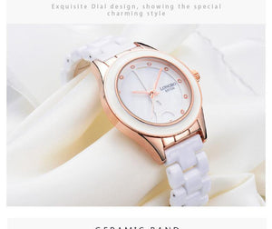 Planet Gates White Women Brand Men Women Luxury Couple Lovers Wrist Watches Fashion Geneva Watch Ceramic White Gold Strap Clock Reloj Mujer