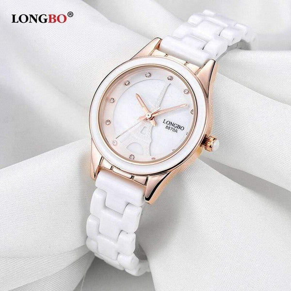 Planet Gates White Women Brand Men Women Luxury Couple Lovers Wrist Watches Fashion Geneva Watch Ceramic White Gold Strap Clock Reloj Mujer