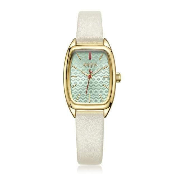 Planet Gates White Women's Watch Japan Quartz Hours Fashion Wave-like Clock Leather Bracelet Modern Classic Girl Birthday Gift Julius Box