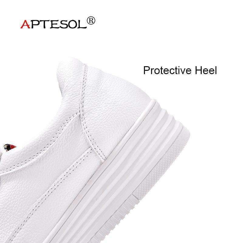 Planet Gates White Women Shoes / 5 APTESOL Fashion Height Increasing White Shoes Woman Breathable Platform Sneaker Ladies Casual Shoes Women's PU Vulcanize Shoes