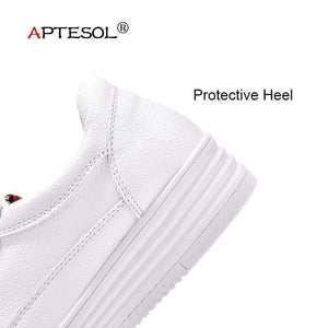Planet Gates White Women Shoes / 5 APTESOL Fashion Height Increasing White Shoes Woman Breathable Platform Sneaker Ladies Casual Shoes Women's PU Vulcanize Shoes