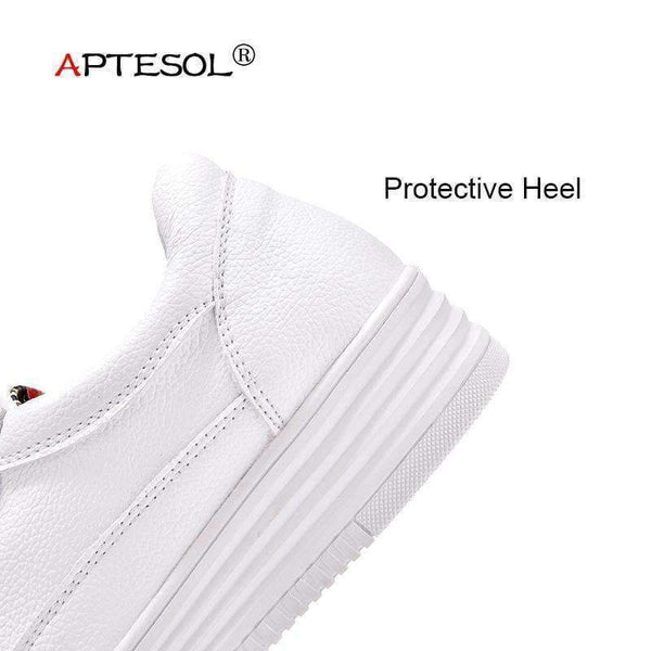 Planet Gates White Women Shoes / 5 APTESOL Fashion Height Increasing White Shoes Woman Breathable Platform Sneaker Ladies Casual Shoes Women's PU Vulcanize Shoes