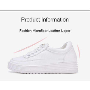 Planet Gates White Women Shoes / 5 APTESOL Fashion Height Increasing White Shoes Woman Breathable Platform Sneaker Ladies Casual Shoes Women's PU Vulcanize Shoes