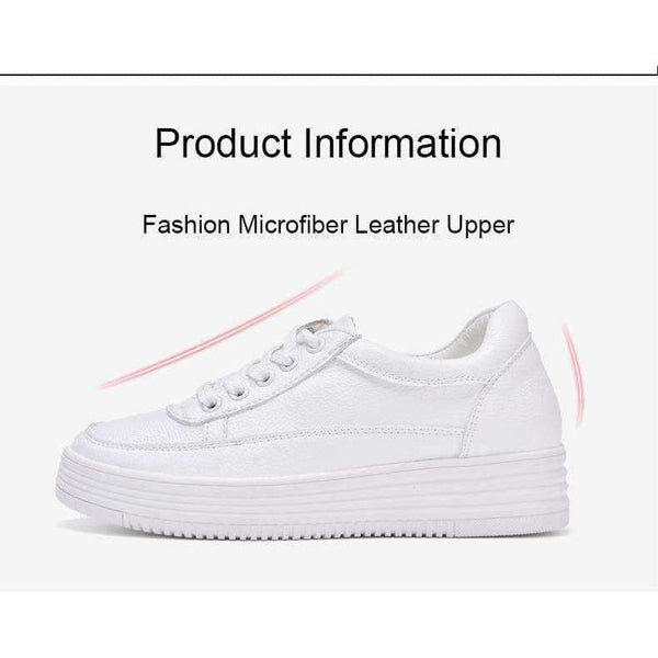 Planet Gates White Women Shoes / 5 APTESOL Fashion Height Increasing White Shoes Woman Breathable Platform Sneaker Ladies Casual Shoes Women's PU Vulcanize Shoes