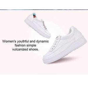 Planet Gates White Women Shoes / 5 APTESOL Fashion Height Increasing White Shoes Woman Breathable Platform Sneaker Ladies Casual Shoes Women's PU Vulcanize Shoes