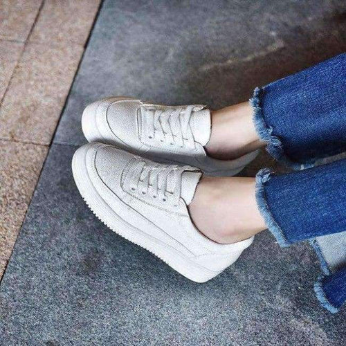 Planet Gates White Women Shoes / 5 APTESOL Fashion Height Increasing White Shoes Woman Breathable Platform Sneaker Ladies Casual Shoes Women's PU Vulcanize Shoes