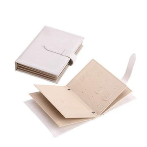 Planet Gates white Women Stud Earrings Organizer Book PU Leather Earring Storage Box Creative Casket Jewelry Display Holder Jewellery Organizer