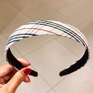Women Vintage Elegant Wide Plaid Simple Hairbands Sweet Headband Hair Holder Ornament Fashion Hair Accessories