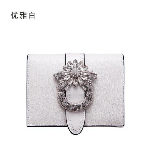 Planet Gates White Women Wallet Luxury Designer Diamonds Short Purse Wallet Female Card Holder Purses Coin Wallets Carteira Feminina