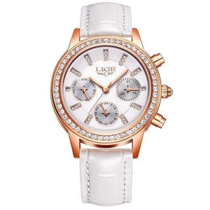 Planet Gates White Women Watch Fashion Casual Leather Quartz Watch Ladies Diamond Dress Watches Female gift Relogio Feminino