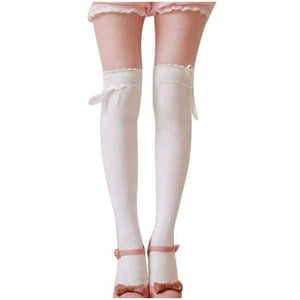Planet Gates White Womens Over the Knee Girls Sexy Cotton High Socks Thigh High Hosiery