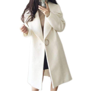 Planet Gates White Wool Blend Coat Women Lapel Long Parka Winter Jacket Cocoon Style Elegant Woolen Coat Thicken Female Outerwear C3745