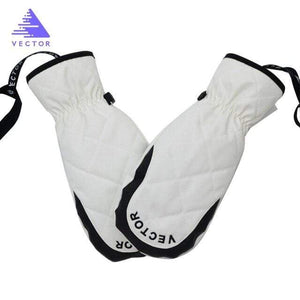 Planet Gates White / XL Extra Thick Women 2-IN-1 Mittens Ski Gloves Snowboard Men Snow Winter Sport Warm Waterproof Windproof Skiing Faux Leather Plam