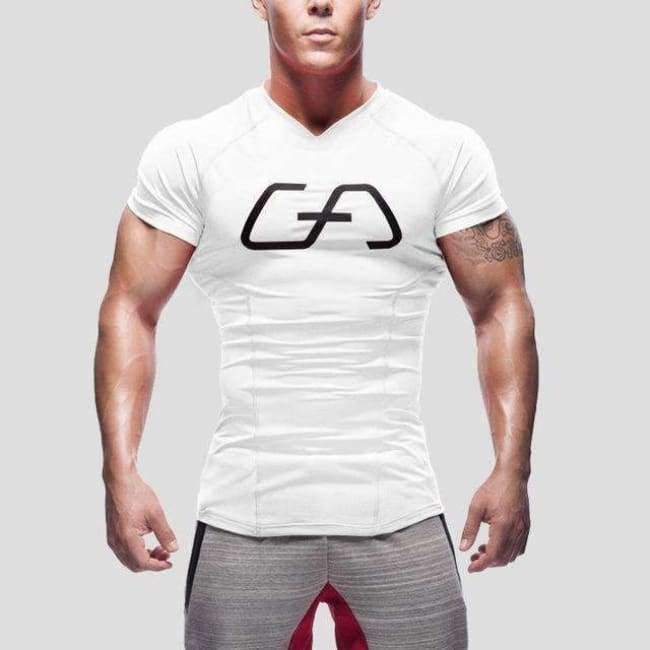 Planet Gates red / XL Fitness bodybuilding t Shirt Crossfit Muscle male Short sleeves Slim fit elasticity Shirts Quick dry Tee tops