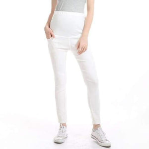 Planet Gates White / XL Maternity Pencil Pants for pregnant Skinny leg pregnancy clothes maternity clothes clothing leggings for pregnant winter wear