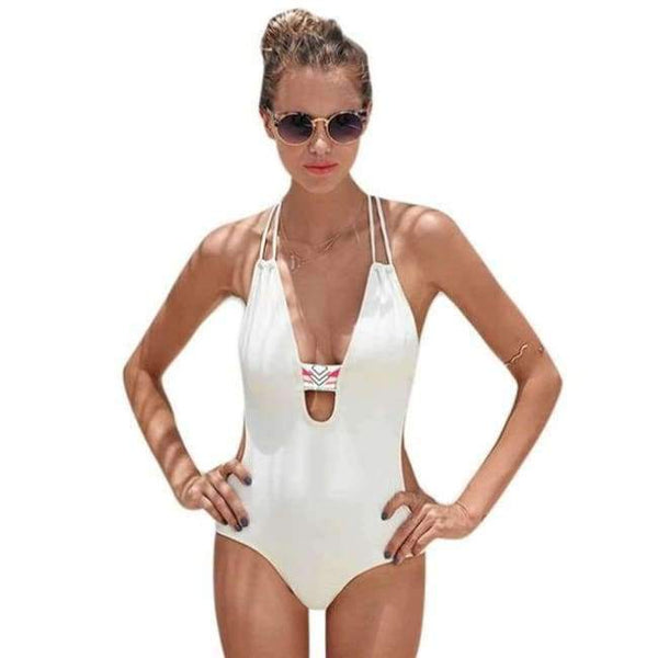 Planet Gates white / XL Summer women swimwear One-Piece Backless Deep-V sling womens swimwear swimwear women brazilia maillot de bain JL 10