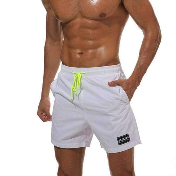 Planet Gates white / XL Swimwear Men Swimming Trunks Mens Swim Briefs Maillot De Bain Homme Bathing Suit Bermuda Surf Beach Wear Man Board Shorts