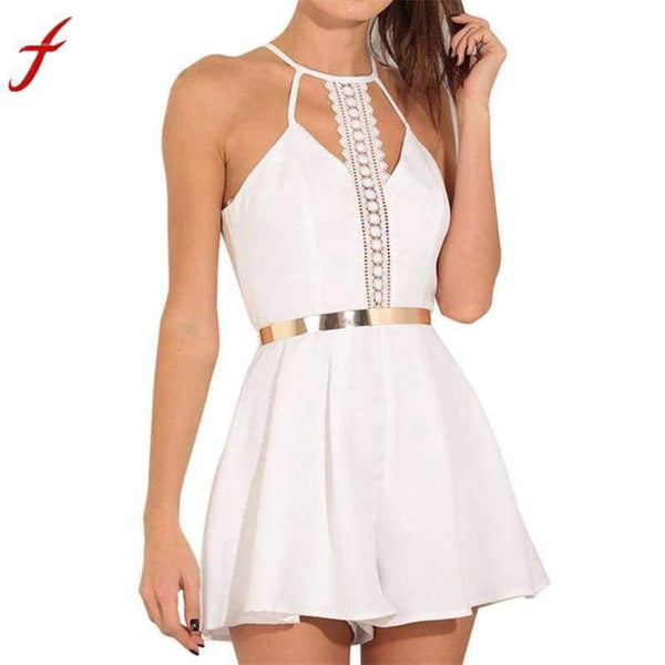 Planet Gates White / XS Jumpsuit for Women 2018 Solid Lace Sling Vest rompers womens jumpsuit Summer bodysuit women macacao feminino bodysuit