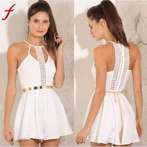 Planet Gates White / XS Jumpsuit for Women 2018 Solid Lace Sling Vest rompers womens jumpsuit Summer bodysuit women macacao feminino bodysuit