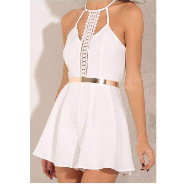 Planet Gates White / XS Jumpsuit for Women 2018 Solid Lace Sling Vest rompers womens jumpsuit Summer bodysuit women macacao feminino bodysuit