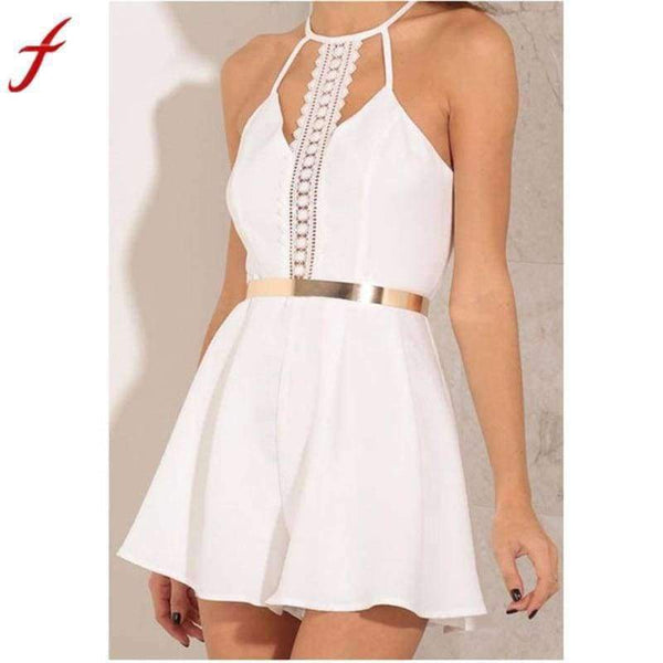 Planet Gates White / XS Jumpsuit for Women 2018 Solid Lace Sling Vest rompers womens jumpsuit Summer bodysuit women macacao feminino bodysuit