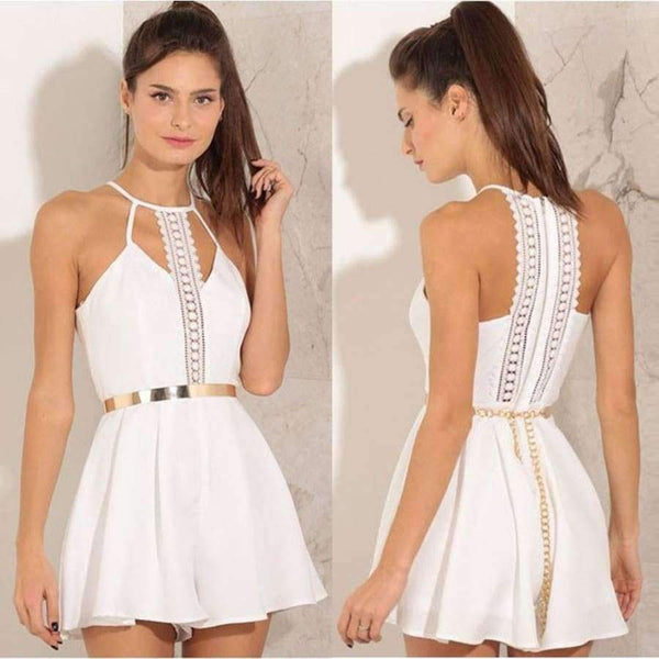 Planet Gates White / XS Jumpsuit for Women 2018 Solid Lace Sling Vest rompers womens jumpsuit Summer bodysuit women macacao feminino bodysuit