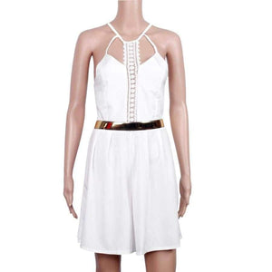 Planet Gates White / XS Jumpsuit for Women 2018 Solid Lace Sling Vest rompers womens jumpsuit Summer bodysuit women macacao feminino bodysuit