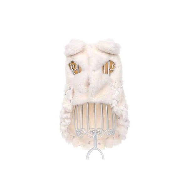 Planet Gates White / XS Pet Clothes Elegant Luxury Fur Winter Overcoat Small Dog Cat Clothes Bowknot Chihuahua