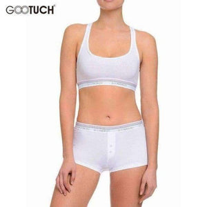 Planet Gates WHITE / XXL Bra & Brief Sets Famous Brand Women Bra & Shorts Lounge Underwear Vest Bra Set Cotton Sexy Bra Suit For Girls 2563