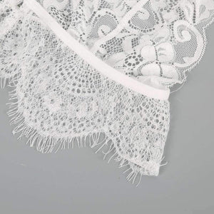 Planet Gates White / XXL New Lace Letter Printed Lounge Underwear Sexy Lingerie Bra Set White Ultra-thin Transparent Female  Lace Bras