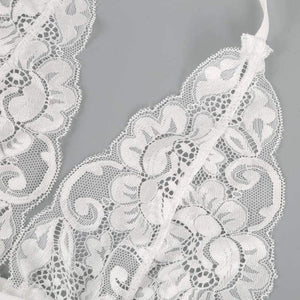 Planet Gates White / XXL New Lace Letter Printed Lounge Underwear Sexy Lingerie Bra Set White Ultra-thin Transparent Female  Lace Bras