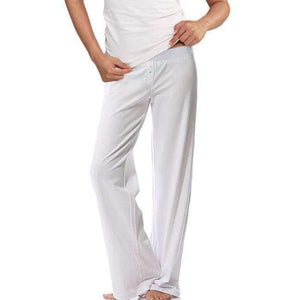 Planet Gates WHITE / XXL Women's Plus Size Sleep Bottoms Loose Pajama Bottoms Homewear Women Casual Home Lounge Pants Sleepwear 7319