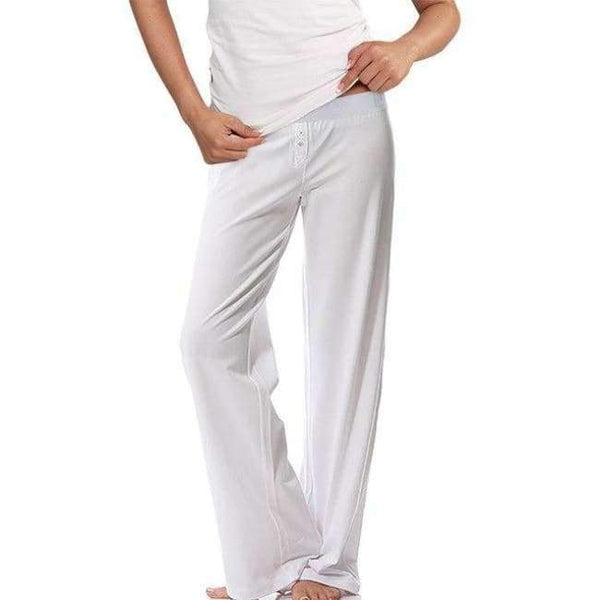 Planet Gates WHITE / XXL Women's Plus Size Sleep Bottoms Loose Pajama Bottoms Homewear Women Casual Home Lounge Pants Sleepwear 7319