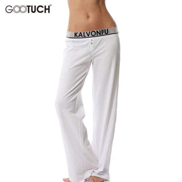 Planet Gates WHITE / XXL Womens Soft Sleep Bottoms Pijama Pants Autumn Winter Sleepwear Pants Plus Szie Lounge Pants Pyjamas Women Homewear Trousers 8943