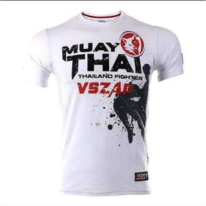 Planet Gates White / XXXL Bangkok Boxing MMA T Shirt Gym Tee Shirt Fighting Fighting Martial Arts Fitness Training Muay Thai T Shirt Men Homme