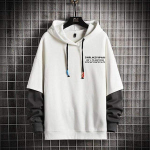 Planet Gates White / XXXL Sweatshirts Hoodie Harajuku Vintage Painted Style Splicing Hip Hop Creativity Streetwear Male  Cotton Men Hoodies