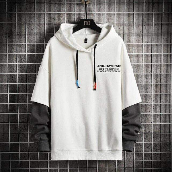 Planet Gates White / XXXL Sweatshirts Hoodie Harajuku Vintage Painted Style Splicing Hip Hop Creativity Streetwear Male  Cotton Men Hoodies