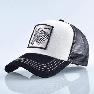 Planet Gates White Zebra Animals Embroidery Baseball Caps Men Women Snapback Hip Hop Hat Summer Breathable Mesh Sun Gorras Unisex Streetwear Bone