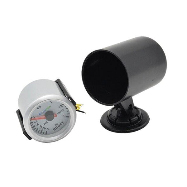 Planet Gates Whitepod Round Earth 52mm Blue Light Auto Car Turbo Boost Gauge Turbin -1~2 Bar Pointer Clock Vacuumd Instrument Meter Pods Free Shipping