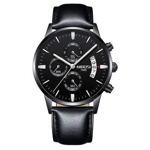 Planet Gates Whole Black Leather Men Watches Luxury Famous Top Brand Men's Fashion Casual Dress Watch Military Quartz Wristwatches Saat