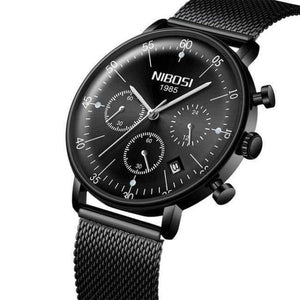 Planet Gates Whole black m Montre Homme 2018 NIBOSI Men Watches Luxury Famous Top Brand Business Casual Creative Mesh Strap Quartz Watch Relogio Masculino