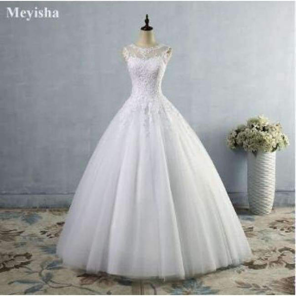 Planet Gates Whole dress White / 6 White Ivory Champagne Pink Orange Silver Lace Wedding Dress for brides plus size maxi formal gown Size 2-26