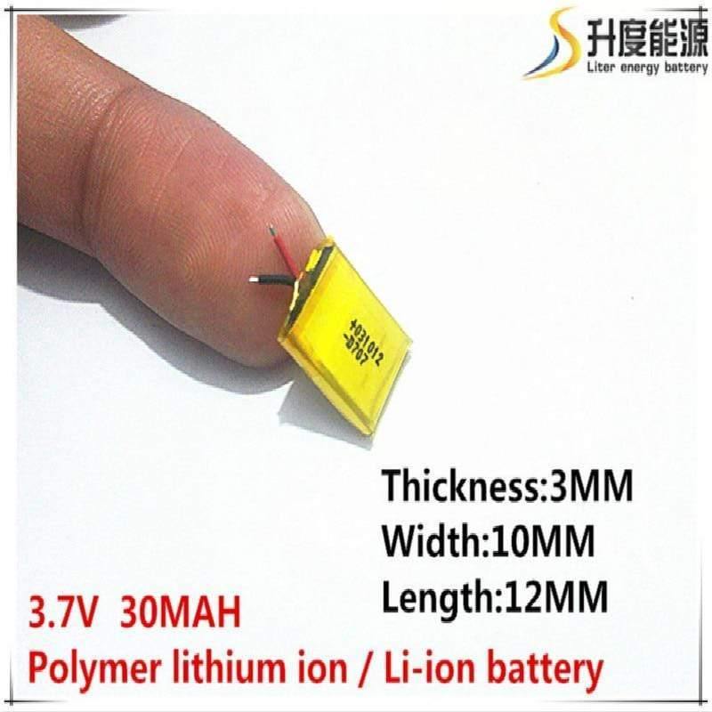 Wholesale 10pcs 3.7V 30mAh 301012 Accumulator Lithium Polymer Li-ion Rechargeable Battery For Mp3 Mp4 PAD DVD DIY bluetooth
