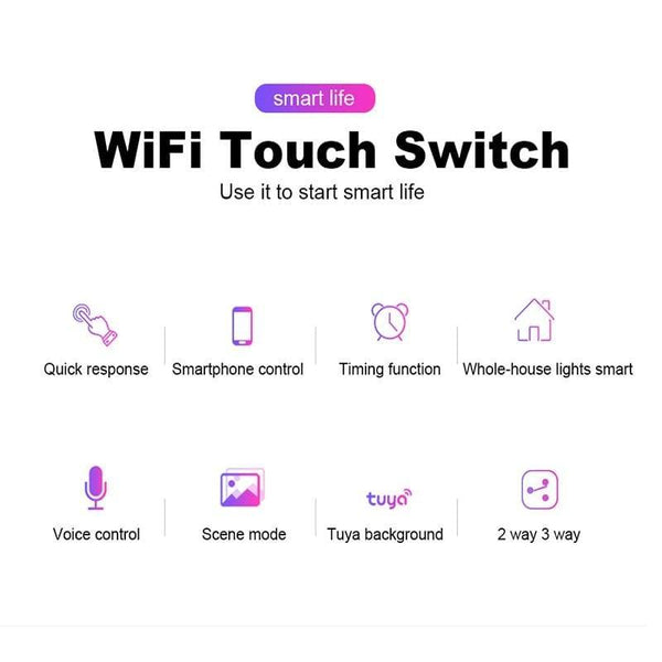 Planet Gates Wifi Wall Touch Sensitive Switch Remote Control 1 2 3 4 Gang Wireless Led Light Smart Touch Screen Switch Glass US Standard