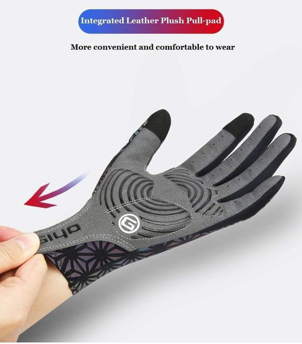 Planet Gates Wind Breaking Cycling Full Finger Gloves Touch Screen Anti-slip Bicycle Lycra Fabric Mittens Bicicleta Road Bike Long Glove