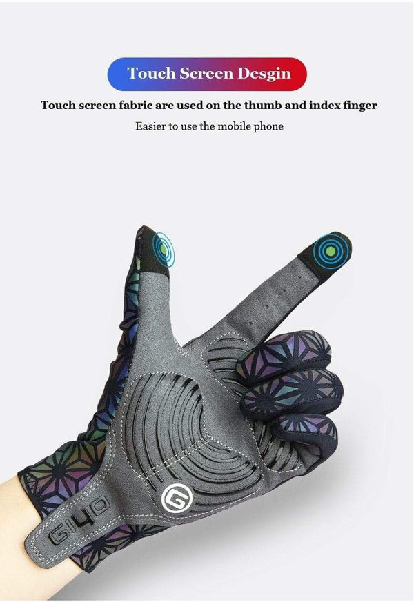 Planet Gates Wind Breaking Cycling Full Finger Gloves Touch Screen Anti-slip Bicycle Lycra Fabric Mittens Bicicleta Road Bike Long Glove