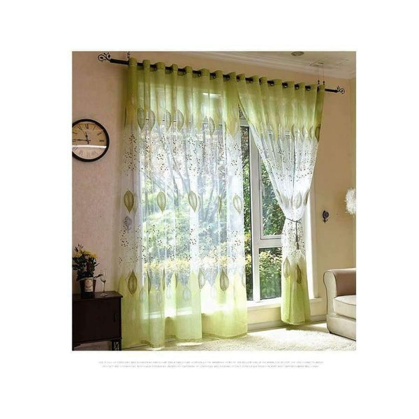 Planet Gates Window curtains for living room the bedroom the kitchen modern tulle curtains green leaves fabric blinds drapes
