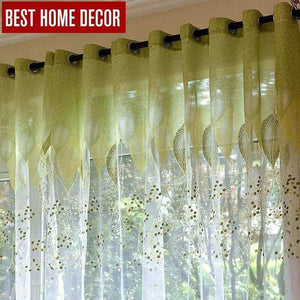 Planet Gates Window curtains for living room the bedroom the kitchen modern tulle curtains green leaves fabric blinds drapes