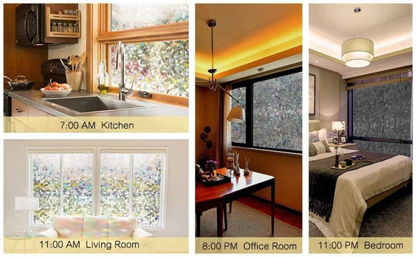 Planet Gates Window Privacy Film , 3D Decorative Glass Film Removable Self Adhesive Glass Sticker Static Cling Window Paper